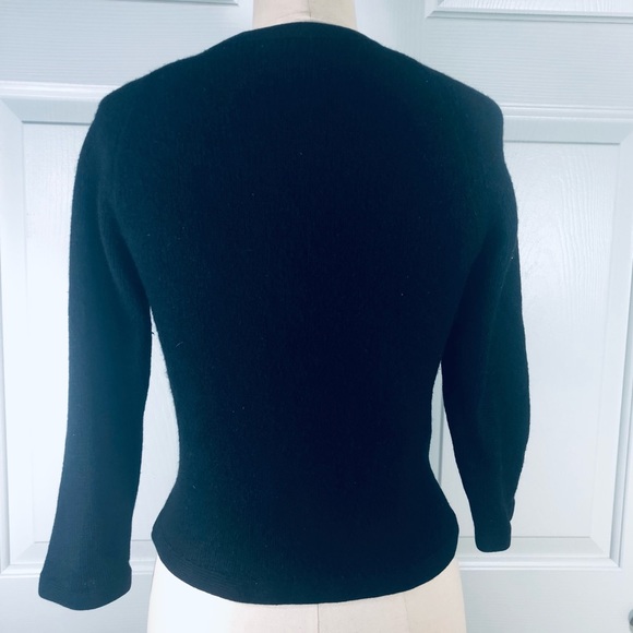 Vintage Lambswool Blend Cardigan Black Sweater Size Small-Medium - Picture 8 of 14
